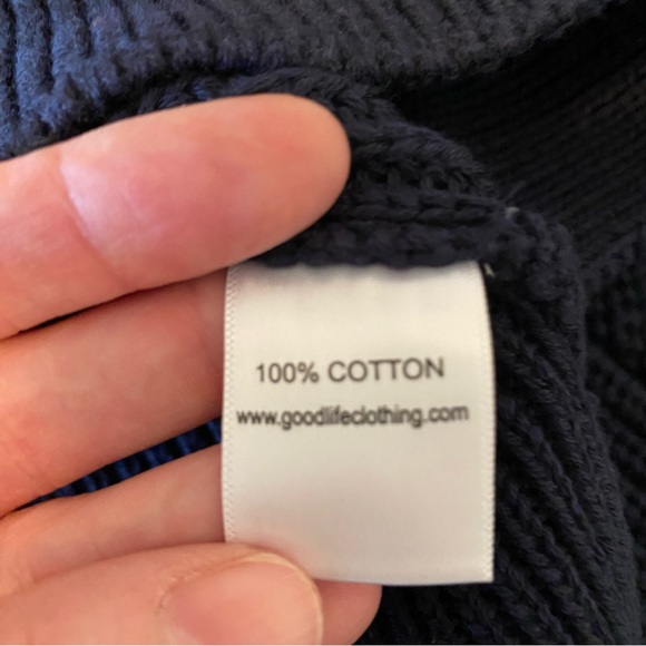 NWT Men’s Goodlife Shaker Knit Cotton Navy Sweater Size XXL - Picture 8 of 11